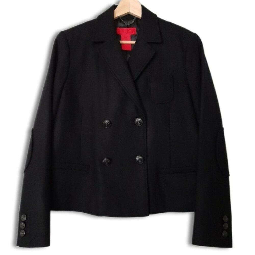 Joe Fresh Black Double-Breasted Blazer Wool-Blend